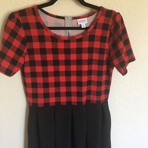 XL Red and Black Plaid Top Amelia